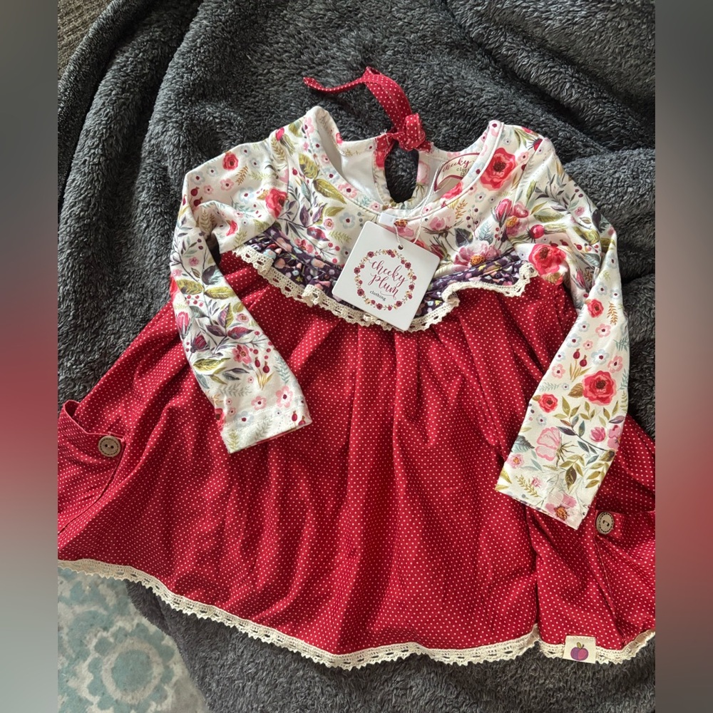 Cheeky Plum Red Dresdwith Classic Floral Details